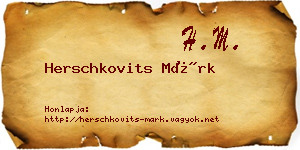 Herschkovits Márk névjegykártya